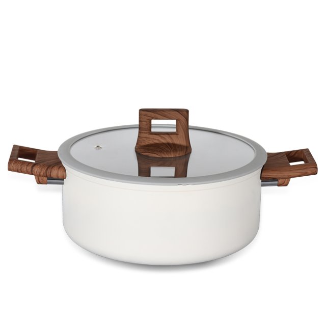 Eco-friendly Hot Wholesale Forged Nonstick Kitchenware Nonstick Coating Cookware Sets With Wooden Handle And Silicone Cover