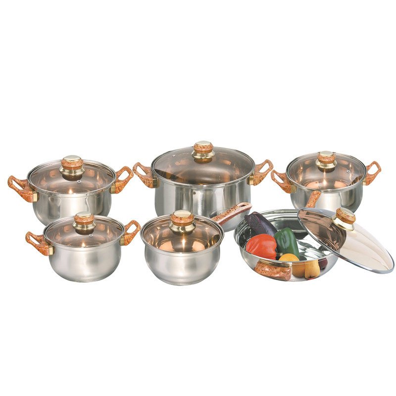 Prestige Bakelite Cover Beads Utensils 12pcs Surgical Cooking Pot Stainless Steel Cookware Sets