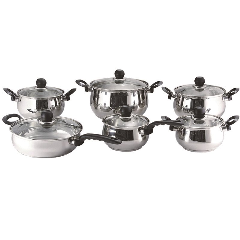 Prestige Bakelite Cover Beads Utensils 12pcs Surgical Cooking Pot Stainless Steel Cookware Sets