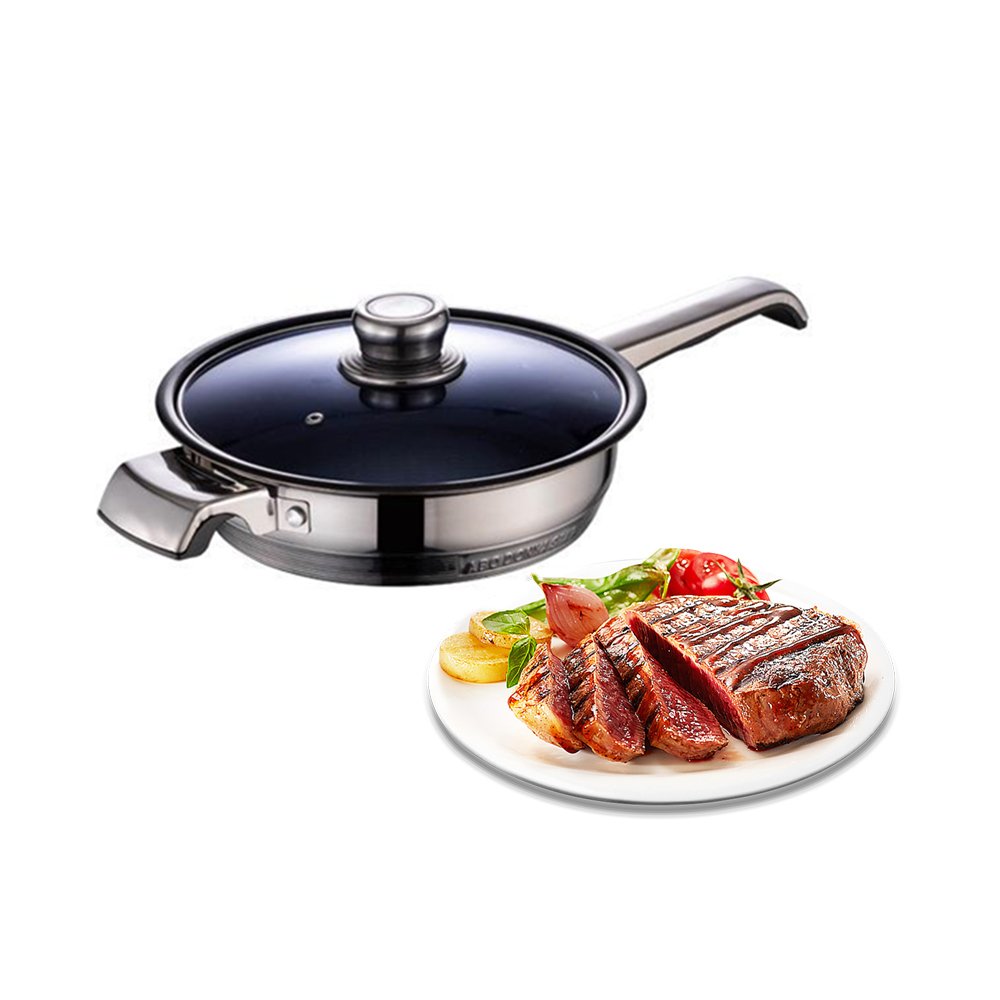 High Quality 201 Stainless Steel Pan Frying Pan Steel Pot Stainless Pot Set With Glass Lid Stainless Steel Pot Set Cookware