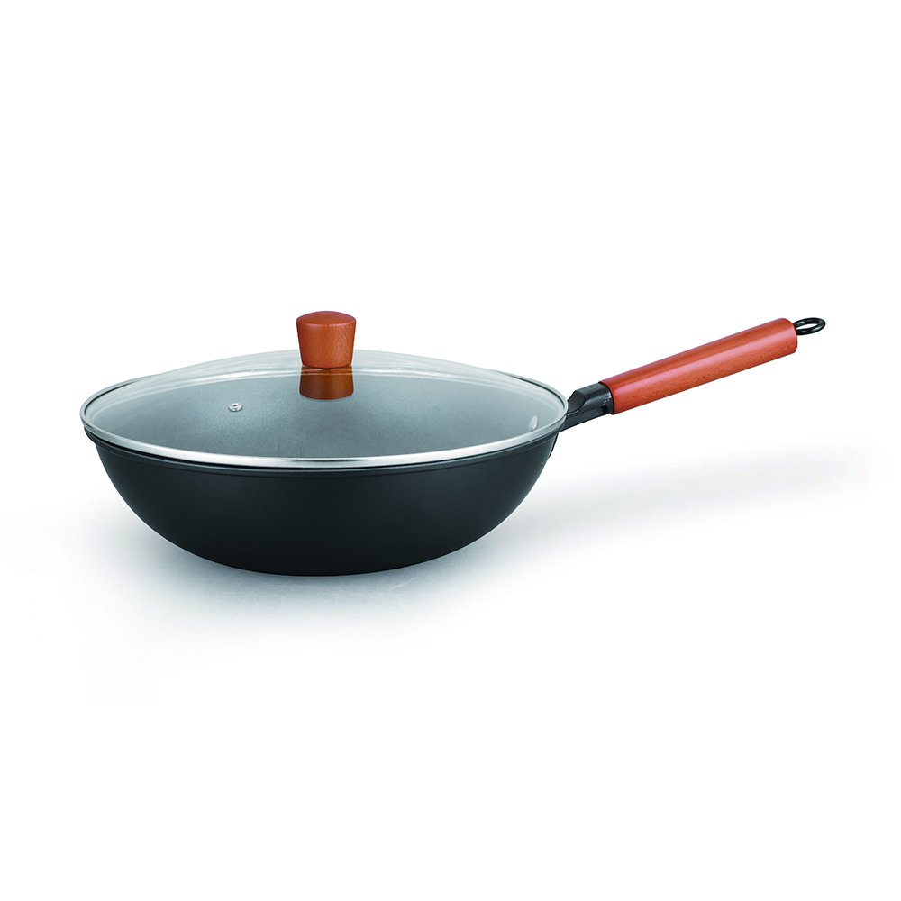 Outdoor Cast Iron nonstick Cookware Set Pots and Pans with Wooden Handle