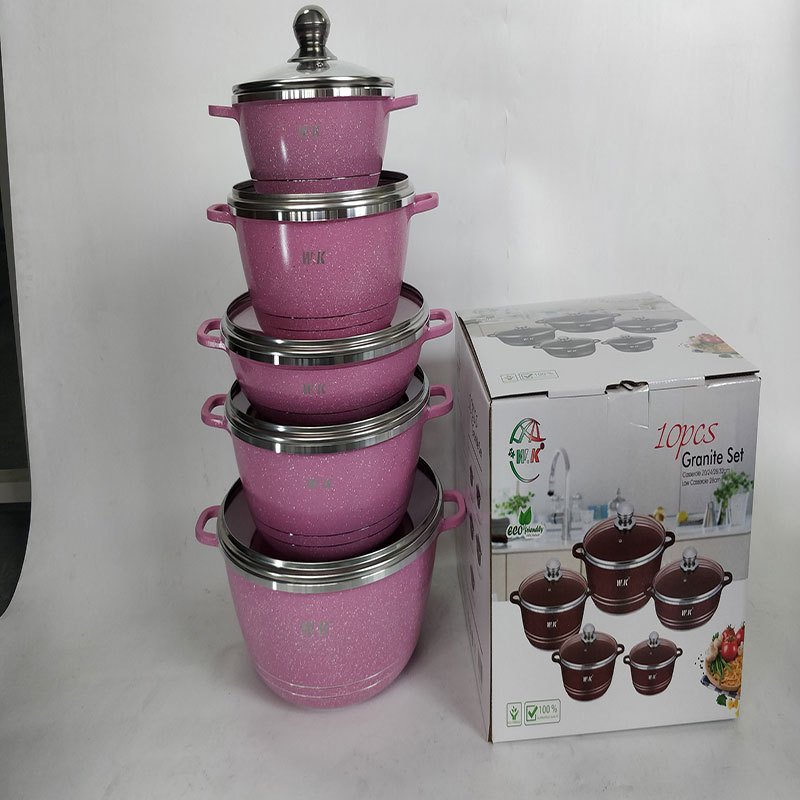 High Quality Non-Stick Cookware Set 10 PCs Set Household Aluminium Wok Soup Pot Cookware Combination Gas Stove Pots Set