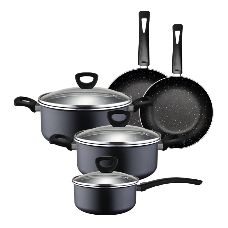 Popular 8 Pcs Cookware Set Nontick Pan Cookware Non Stick Pot Cookware Sets Dishwasher Safe Cooking Pan Set