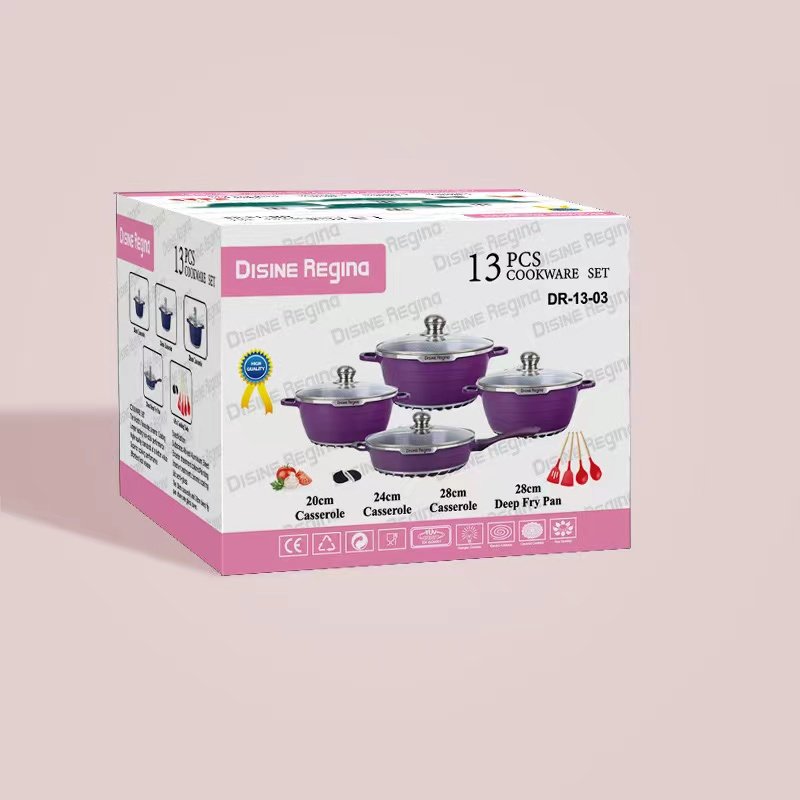 Hot Selling 13pcs Granite Aluminum Pot Thickened Frying Pan Milk Soup Pot Gift Stone Non Stick Cookware sets