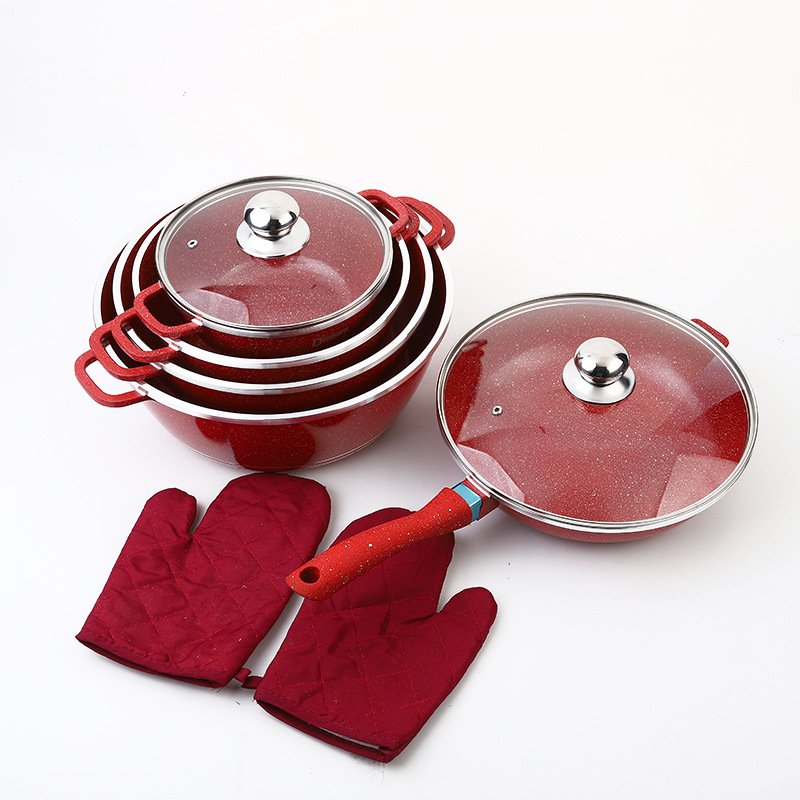 Casserole set dessini 12pcs aluminum die cast cookware set stone coating