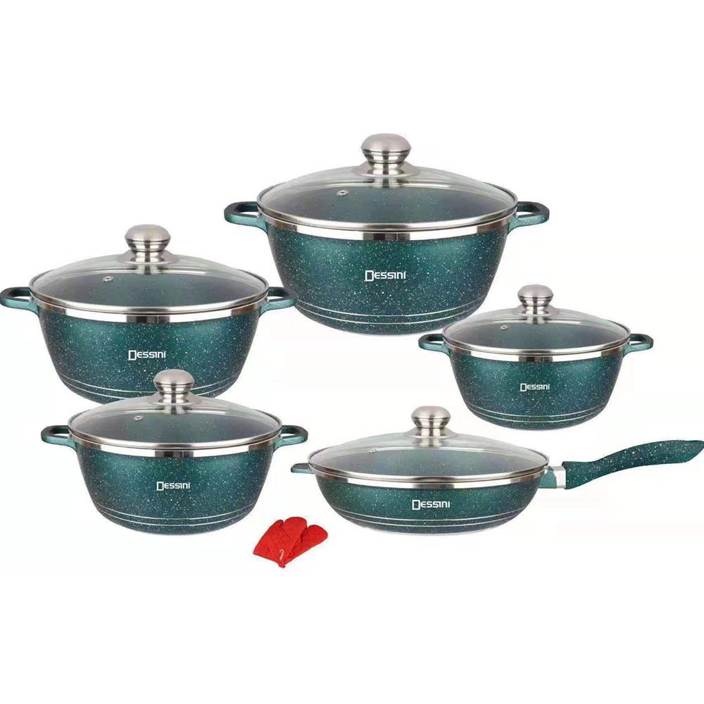 Casserole set dessini 12pcs aluminum die cast cookware set stone coating