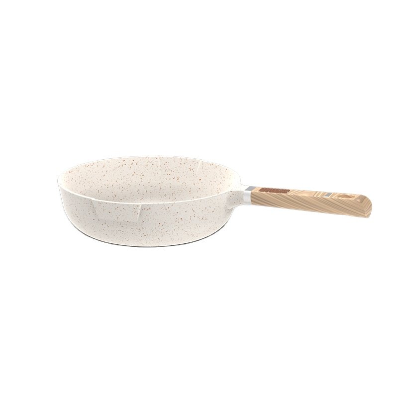 OEM Die Cast Aluminum White Marble Non Stick Pots And Pans With Wooden Handle Cookware Sets