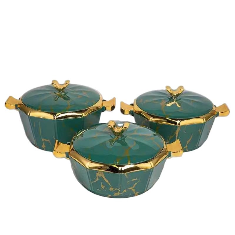 Nigeria hot sale Guangzhou factory directly Colorful Dinnerware Luxury Insulated Casserole Food Serving Hot Pot Food Warmer Set