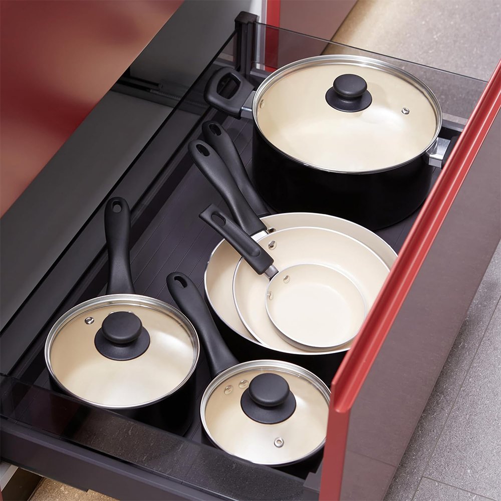MYH Aluminum Ceramic Nonstick Pots and Pans 11 Piece Cookware Set Made Without PFOA & PTFE