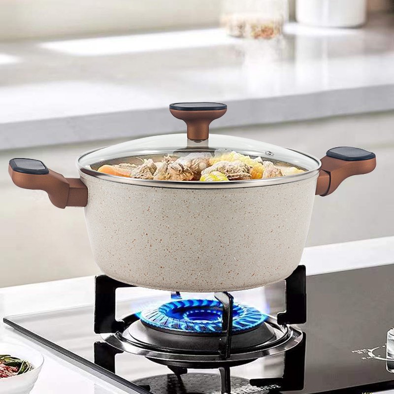 Hot sale home cooking aluminum pot set of 8 pieces Feel free to match Nonstick cookware set Aluminum alloy cookware set