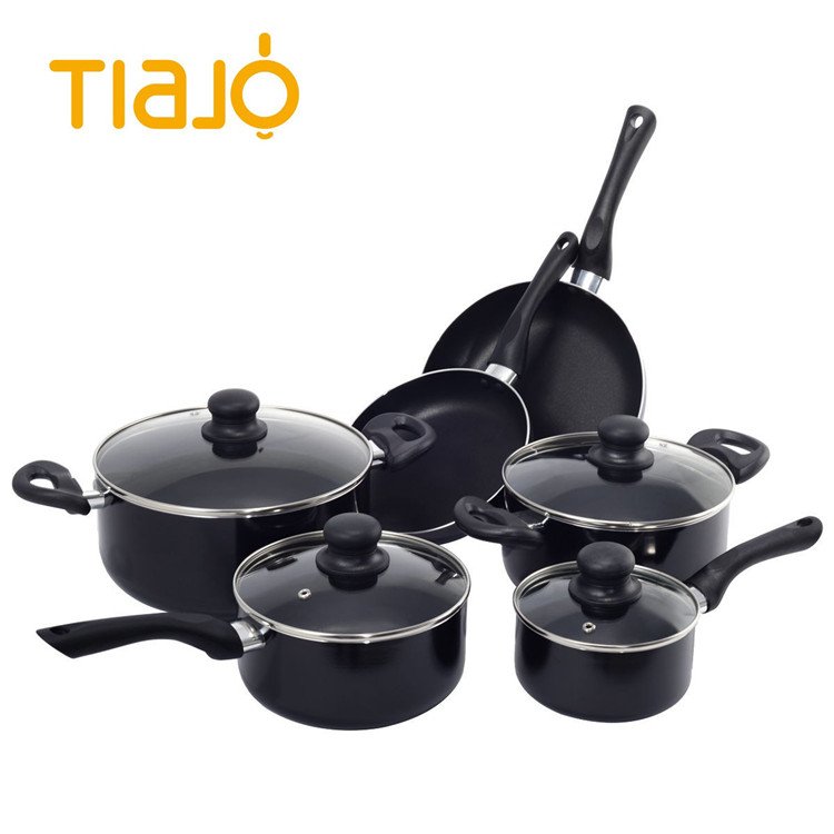Factory supply pressed aluminum nonstick coating cookware set