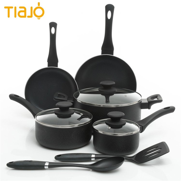 Factory supply pressed aluminum nonstick coating cookware set