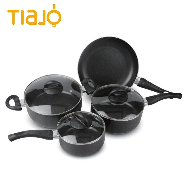 Factory supply pressed aluminum nonstick coating cookware set