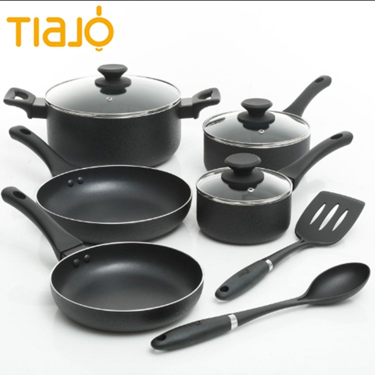 Factory supply pressed aluminum nonstick coating cookware set