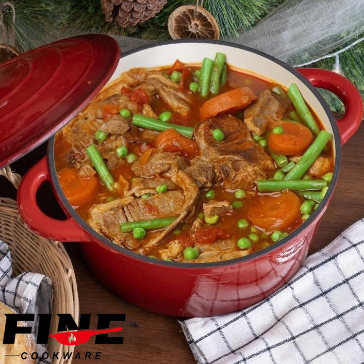 Kitchenware Quality Casserole Cooking Pots Pans 7 pcs Non Stick Enamel Cast Iron Cookware Set