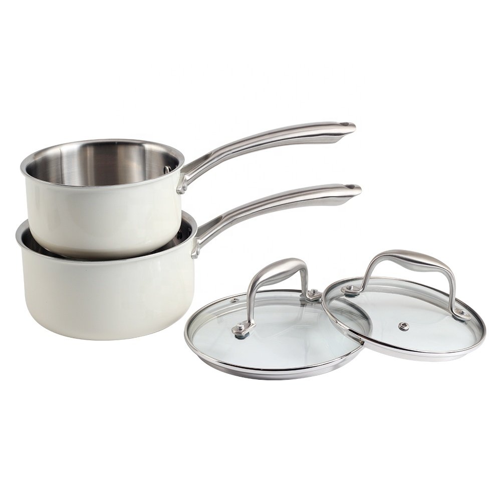 10 Piece Stainless Steel Pot and Pan Set - 3 Ply Clad - Professional Stainless Steel Cookware Set