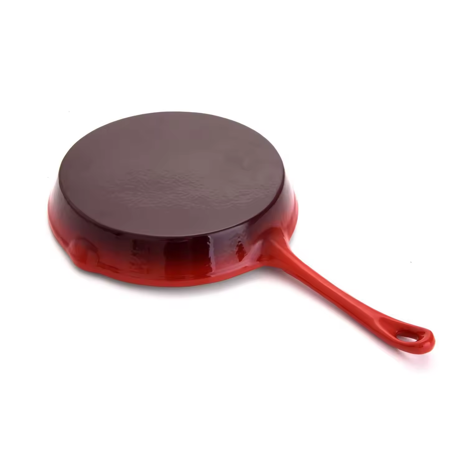 Factory Customized Wholesale 10 Inch red yellow Egg steak Fried Roasting Skillet Round Nonstick Frying Pan Enamel Cast Iron Pan