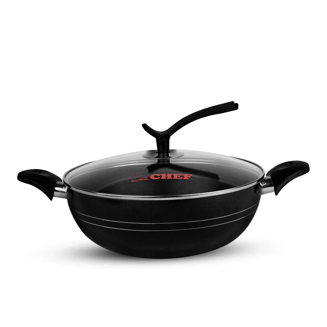 CHEF PREMIUM QUALITY NONSTICK COOKWARE SET/ -323 (15PCS) NEW MODERN DESIGN WITH EASY TO STAND LID