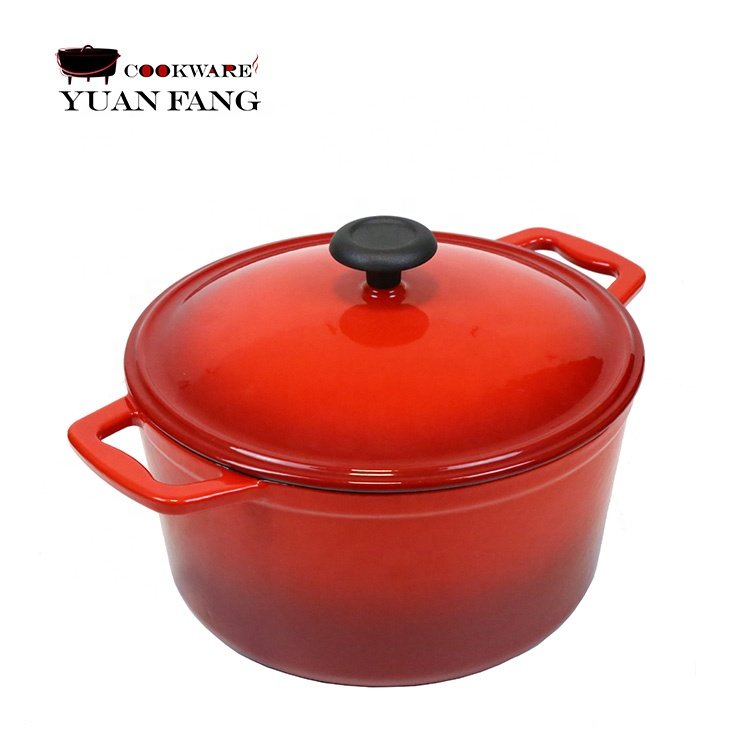 Wholesale Factory Price 7 Pieces Kitchen Cookware Set Red Enamel Cast Iron Pots And Pans Cookware Set