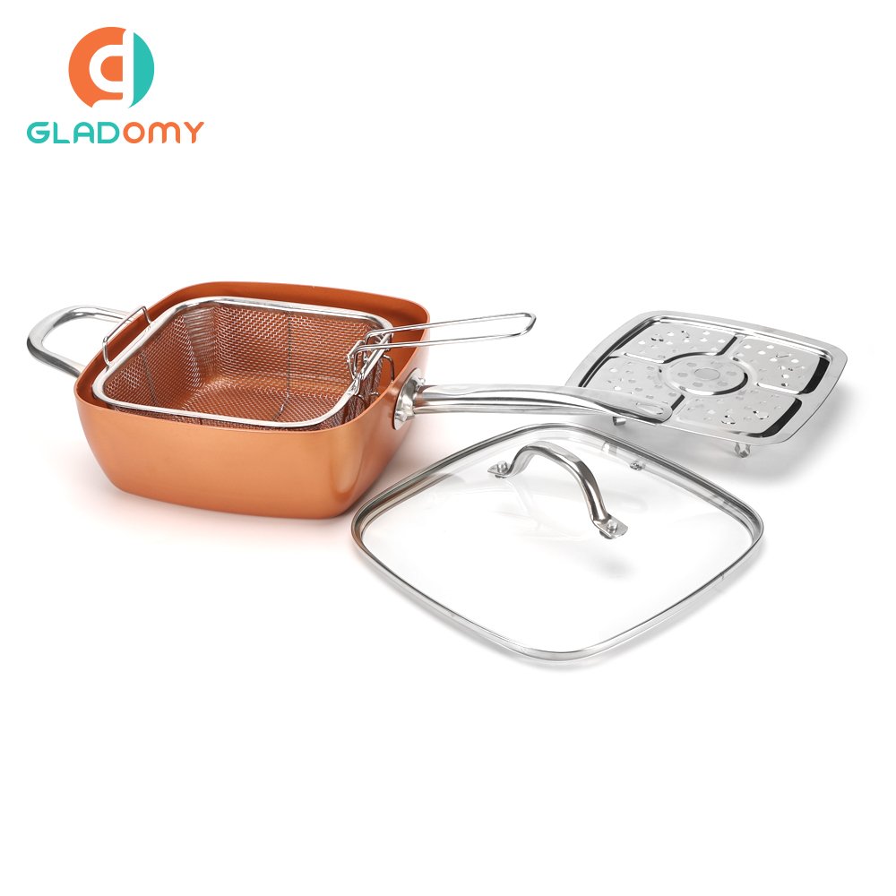 Multi functional integrated pot pressed Aluminium Cookware Set
