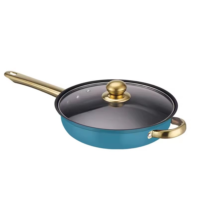 Fast Shipment Blue 12-Piece Stainless Steel Pot Set Wholesale Cookware Set Non-Stick Frying Pan with Lid Metal Kitchen Pot Set