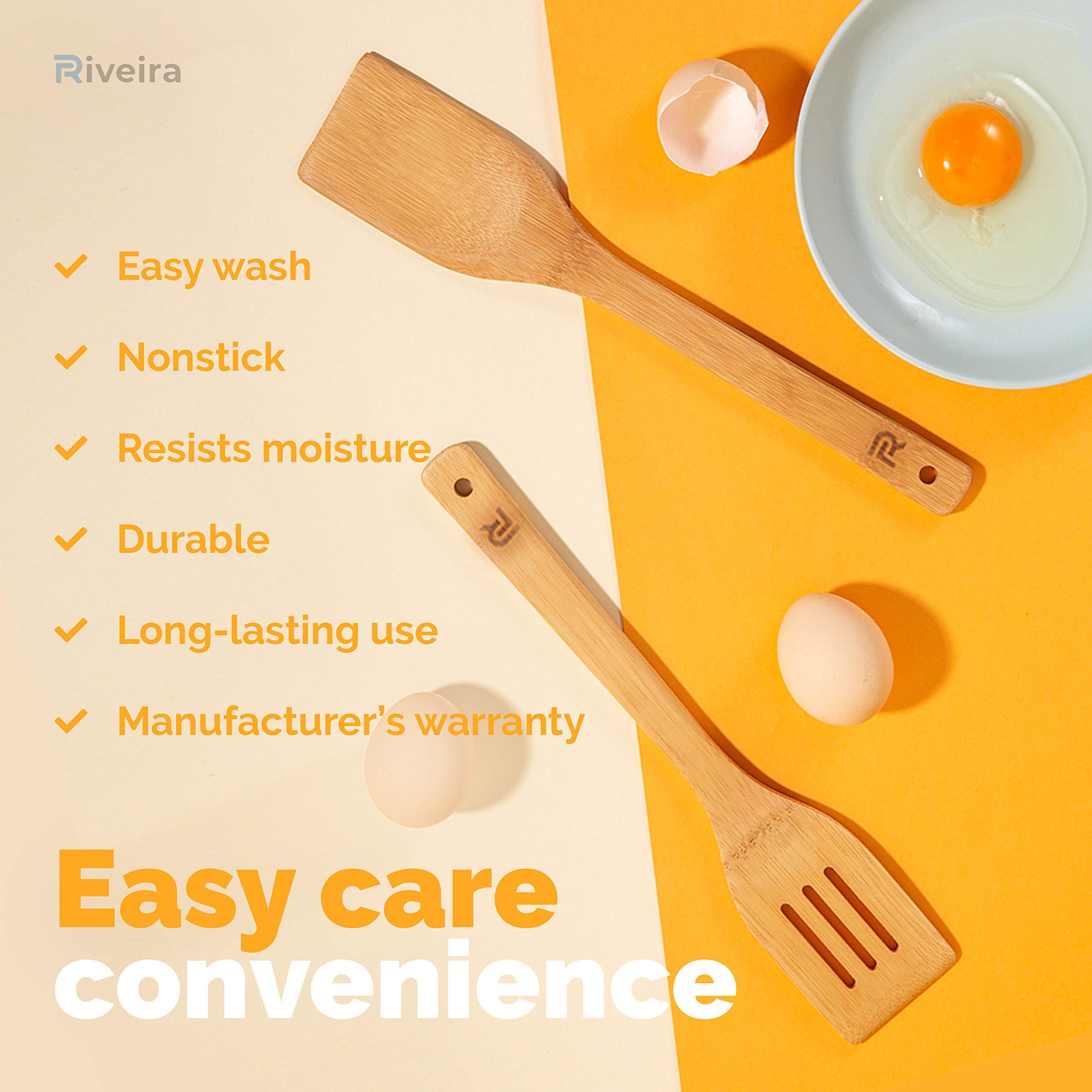 Kitchen Gadgets 6-Piece Bamboo Cooking Utensils Wooden Kitchenware Non Stick Bamboo Wooden Spatula Spoons Set for Cooking