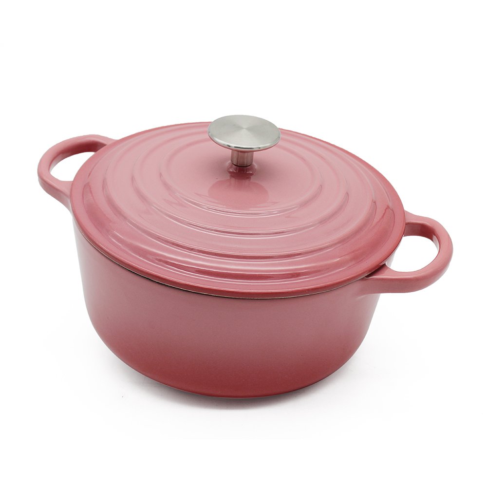 Bright Houseware Nordic Pink Dutch Oven Set Cookware Set Wholesale Custom Premium Quality Kitchen Casserole Enamel Cast Iron