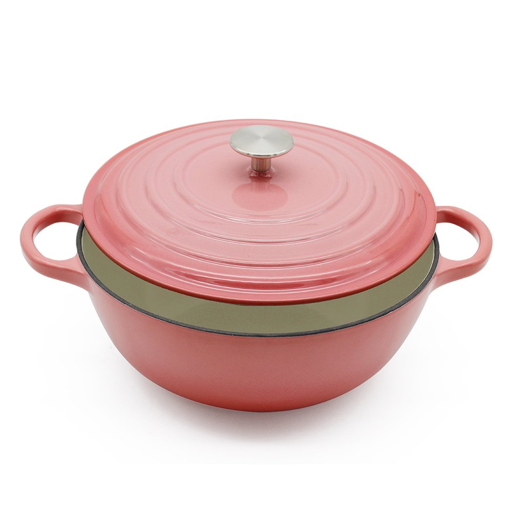 Bright Houseware Nordic Pink Dutch Oven Set Cookware Set Wholesale Custom Premium Quality Kitchen Casserole Enamel Cast Iron