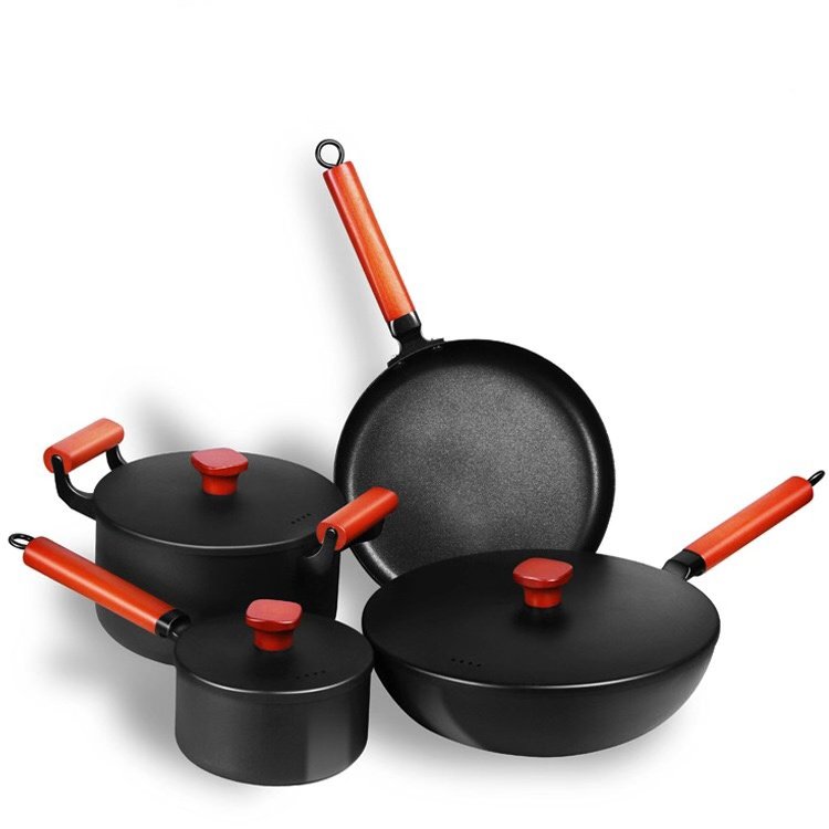 non stick cookware sets kitchenware with soup pot milk pot frying pan