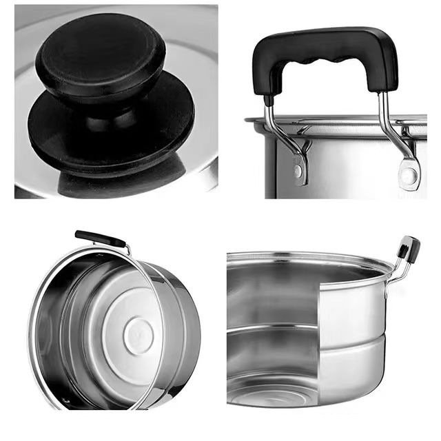 Sustainable Stainless Steel American High Pot Luxury Design Five Sets Two Ears Soup Pot Ten Sets Export Pot Gifts Foreign Trade