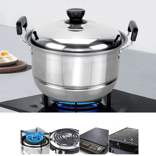 Sustainable Stainless Steel American High Pot Luxury Design Five Sets Two Ears Soup Pot Ten Sets Export Pot Gifts Foreign Trade