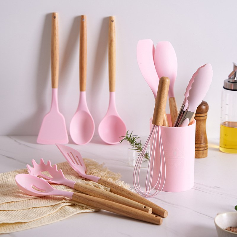 Wholesales Food Grade 12pcs Utensil Cookware Sets Silicone Kitchen Tool Cooking Utensils Kitchen Utensil Set