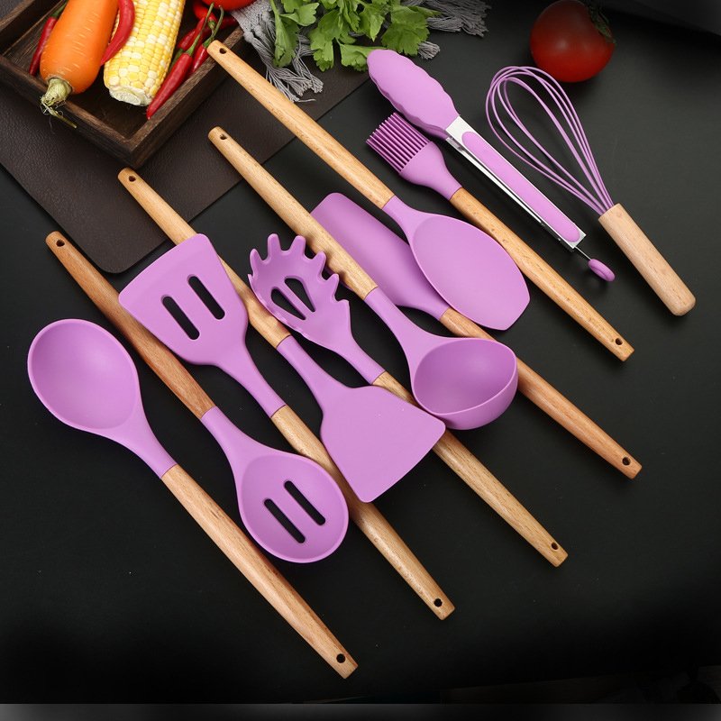 Wholesales Food Grade 12pcs Utensil Cookware Sets Silicone Kitchen Tool Cooking Utensils Kitchen Utensil Set