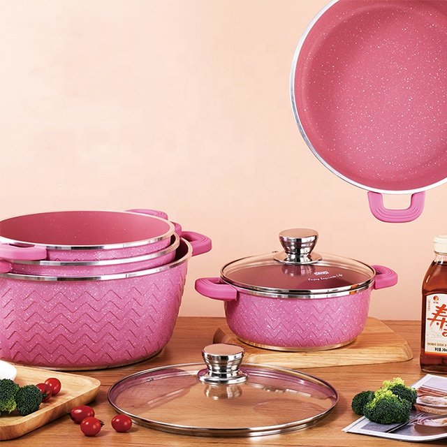 High Cost Performance Cookware Sets Non Stick Aluminum Cooking Pot Set Soup Frying Pan Set NonStick Cookware