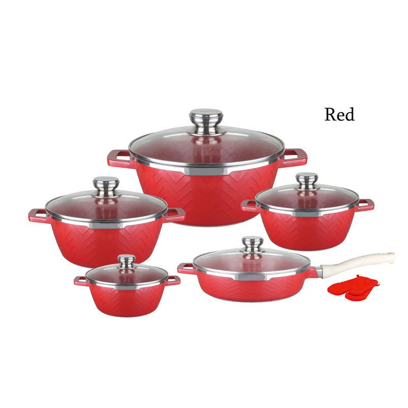 High Cost Performance Cookware Sets Non Stick Aluminum Cooking Pot Set Soup Frying Pan Set NonStick Cookware