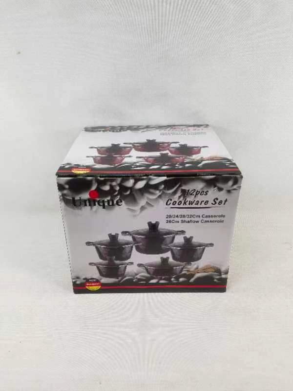 High Quality Design Luxury 12pcs Unique Cookware Sets Aluminum Kichen Ware Cooking Non Stick Bottom Pots Cookware Sets