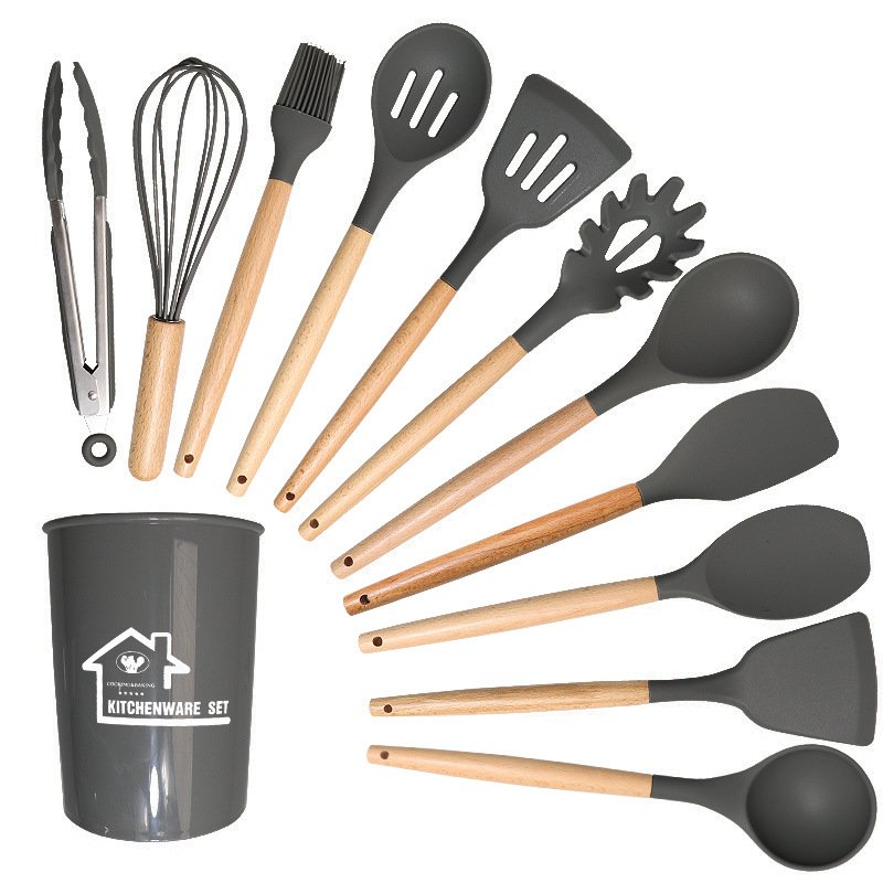 Non-stick 12pcs Cookware Sets Kitchen Utensils Bulk Stocked Silicone Utensil Set