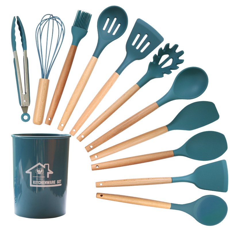 Non-stick 12pcs Cookware Sets Kitchen Utensils Bulk Stocked Silicone Utensil Set