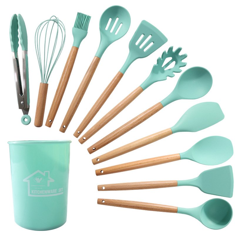 Non-stick 12pcs Cookware Sets Kitchen Utensils Bulk Stocked Silicone Utensil Set