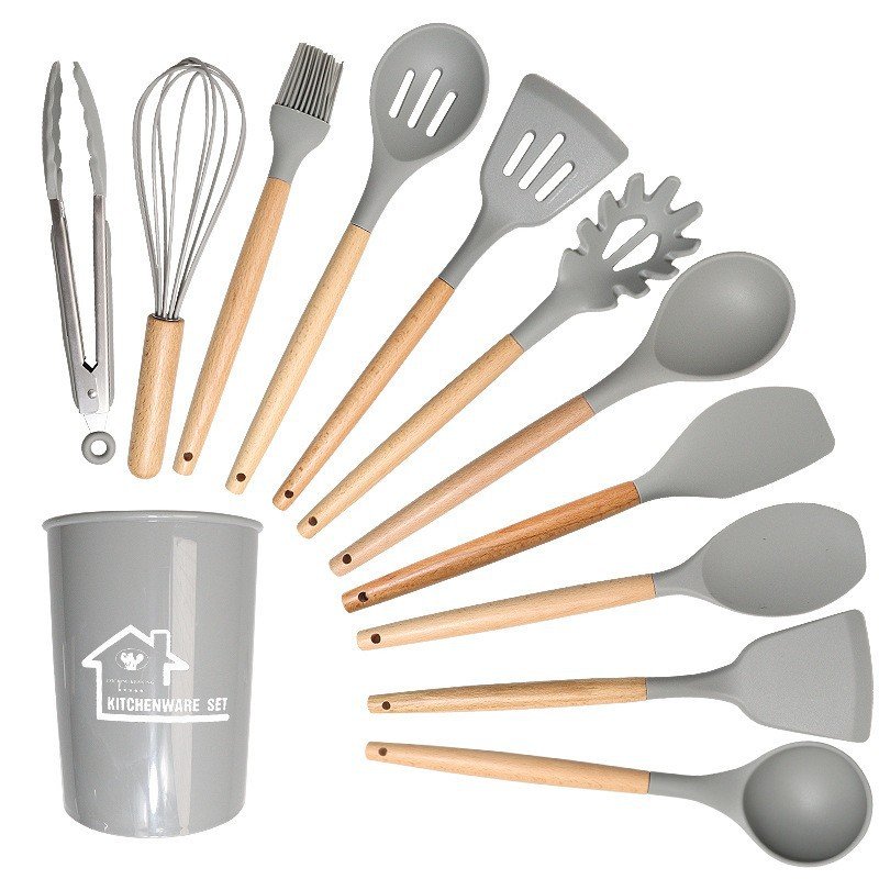 Non-stick 12pcs Cookware Sets Kitchen Utensils Bulk Stocked Silicone Utensil Set