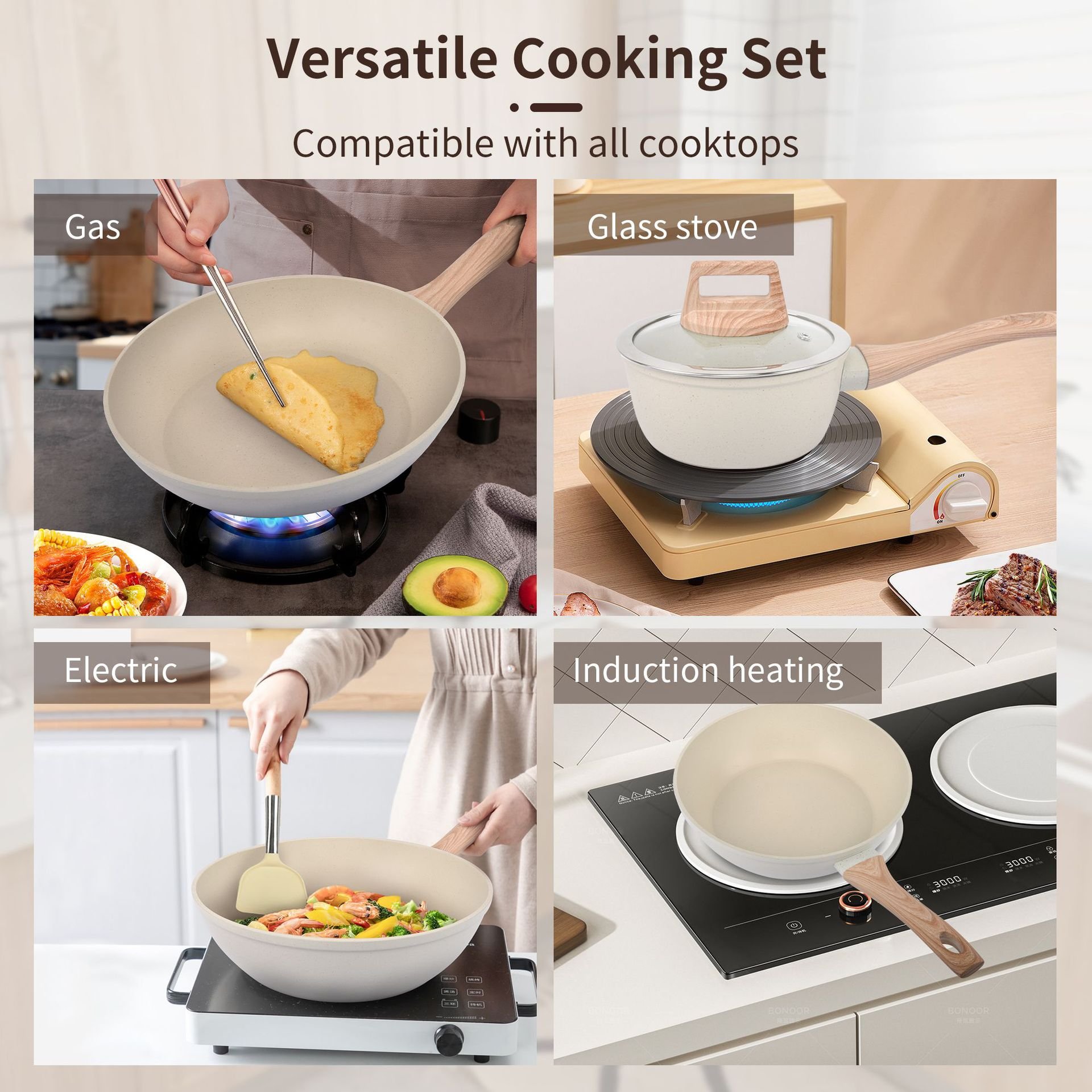 Agent Purchasing Kitchen Hot Selling 12 pieces Non Stick Cookware Set Casseroles Soup Pots Forged Granite Pan Cookware Set