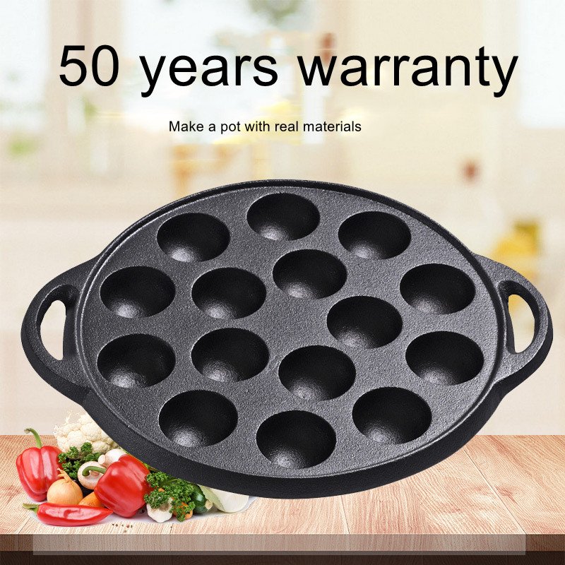 Pre-seasoned Cast Iron Takoyaki Pan15/19 Holes TAKOYAKI Grill Pan Takoyaki Maker Aebleskiver Pan with Poffertjes maker