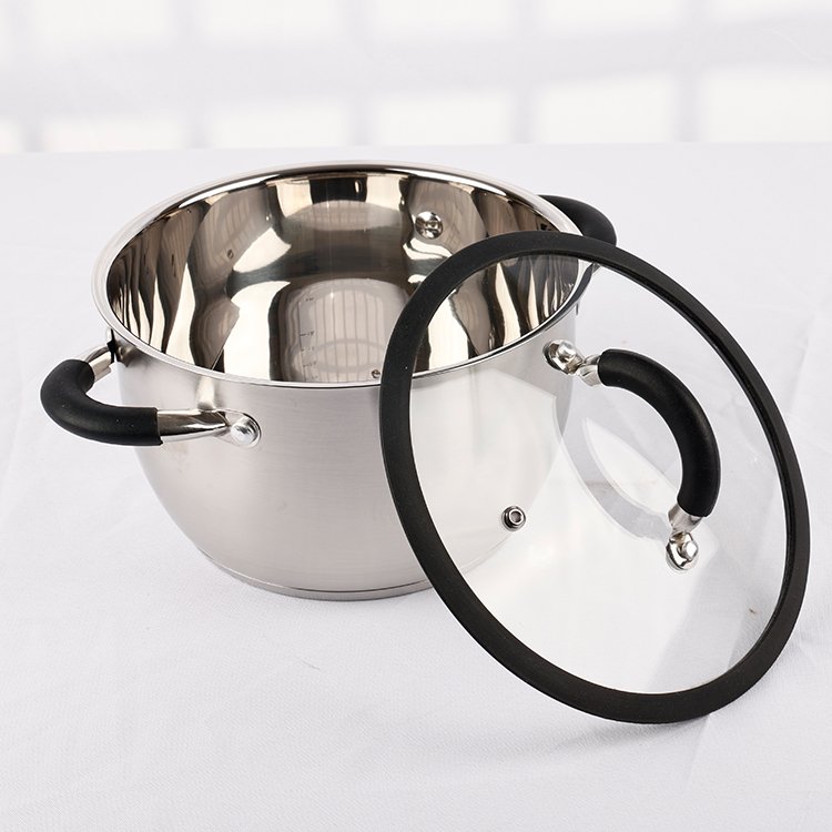 New Design Simply Style Non-Stick Coating Clear Glass Lids Cooking Pots Set Cookware Set Kitchenware Set