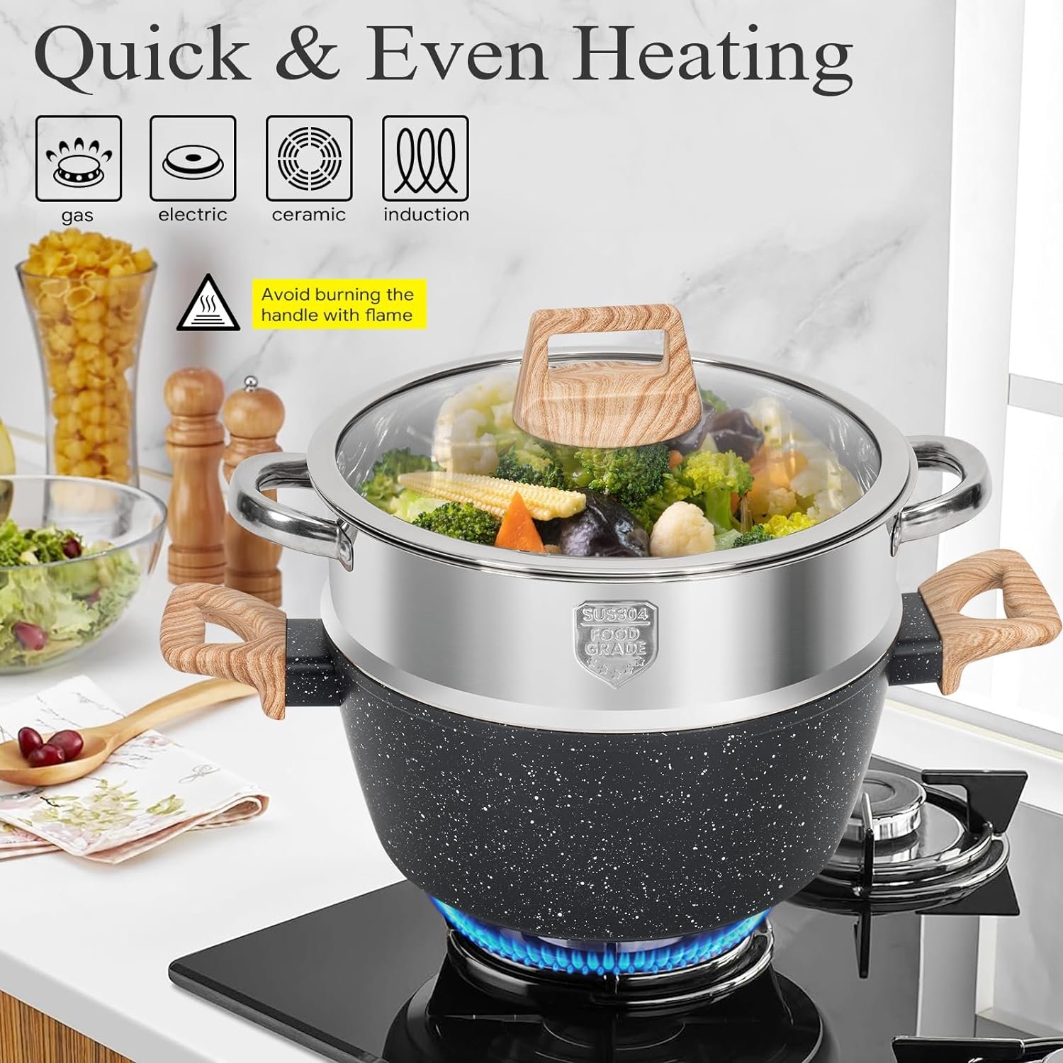 Can Kitchen Cooking Pot Cookware Set Non Stick Suppliers Double Granite Coated Cookware Set