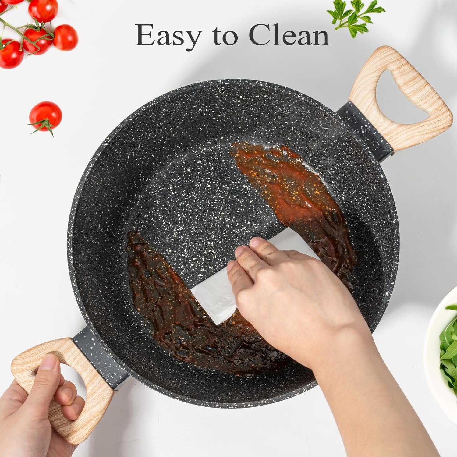 Can Kitchen Cooking Pot Cookware Set Non Stick Suppliers Double Granite Coated Cookware Set