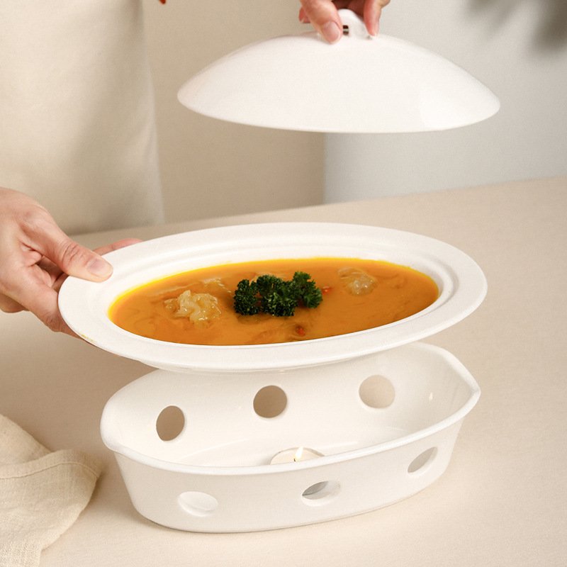 Ceramic Cooking Pots Kitchen Soup Food Warmer Cookware Sets Home Hot Pot White Casseroles With Lid