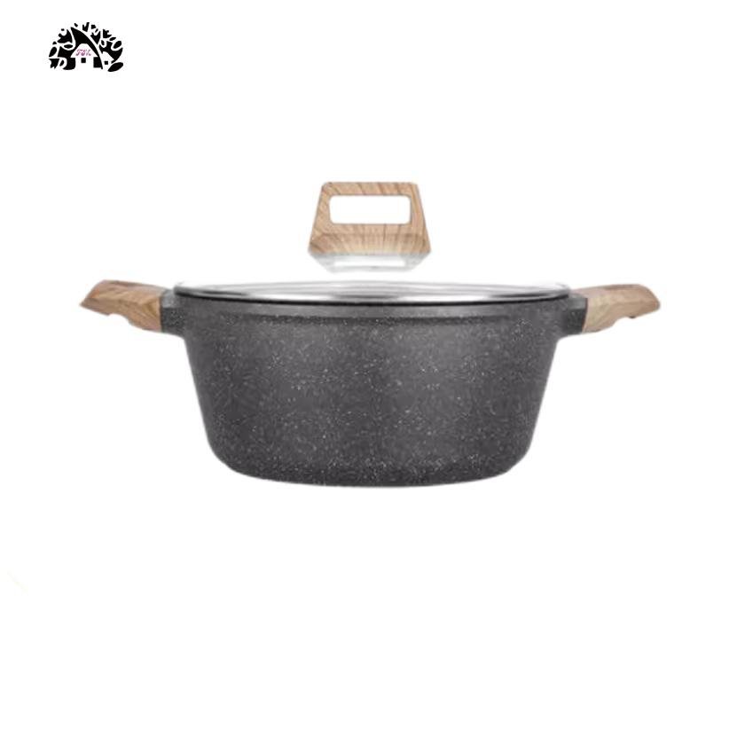 Medical stone non-stick pot thickened large capacity 4L double bottom stockpot household digester pot stew pot cooking porridge