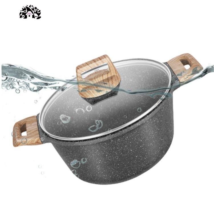 Medical stone non-stick pot thickened large capacity 4L double bottom stockpot household digester pot stew pot cooking porridge