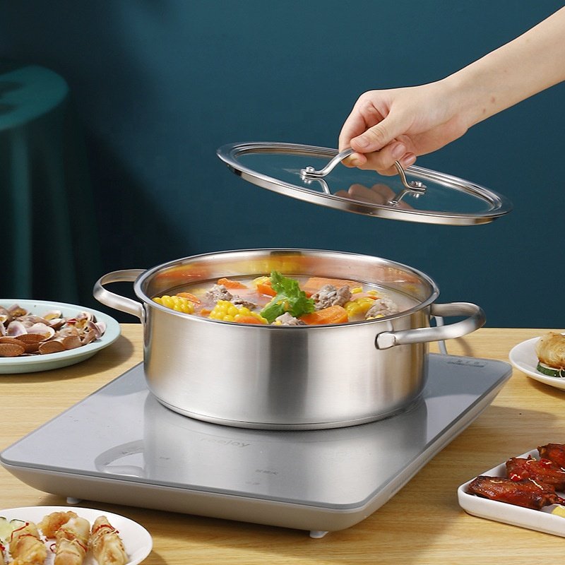 Sell well 304 stainless steel pot set for kitchen multifunction cooking pot sets three-piece frying pan soup pot cookware sets