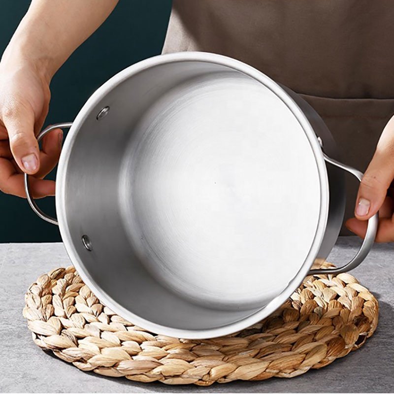 Sell well 304 stainless steel pot set for kitchen multifunction cooking pot sets three-piece frying pan soup pot cookware sets
